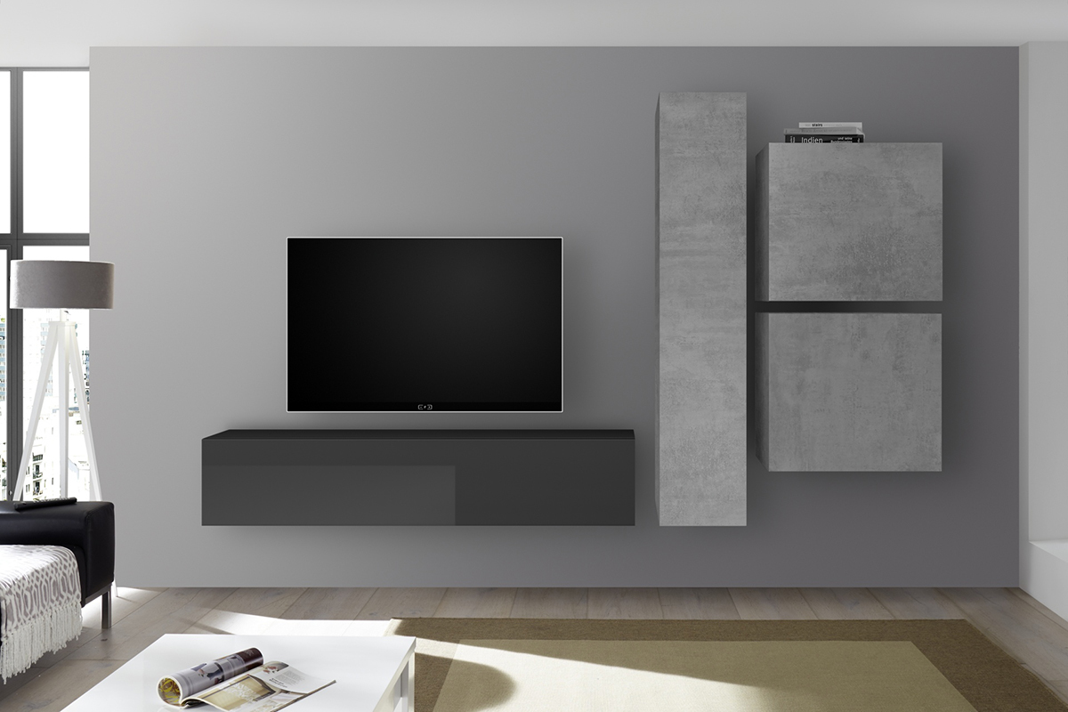 TV-Wandelement vertikal Oberflche Betonoptik ETERNEL
