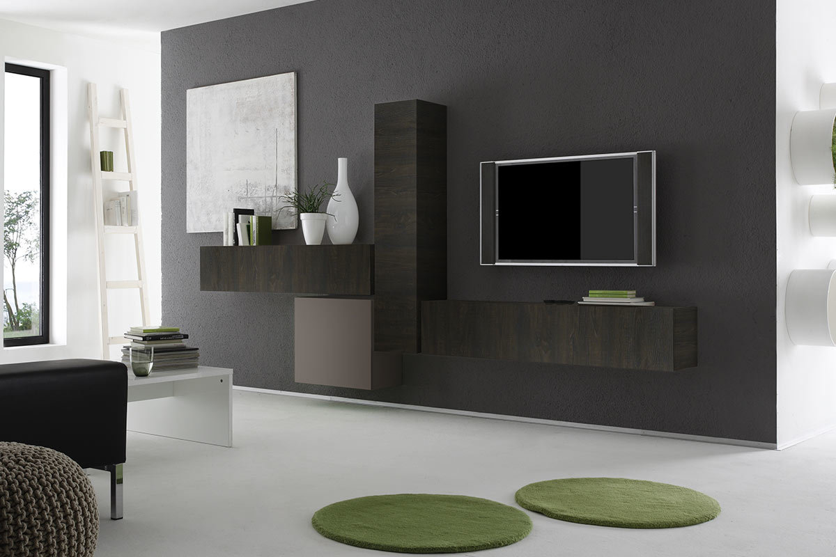 TV-Wandelement Wenge horizontal COLORED V2