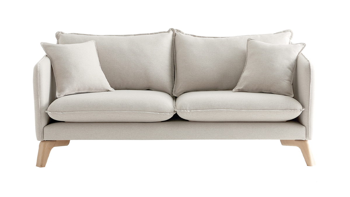 Umweltfreundliches 3-Sitzer-Sofa aus naturfarbenem Stoff FOREST