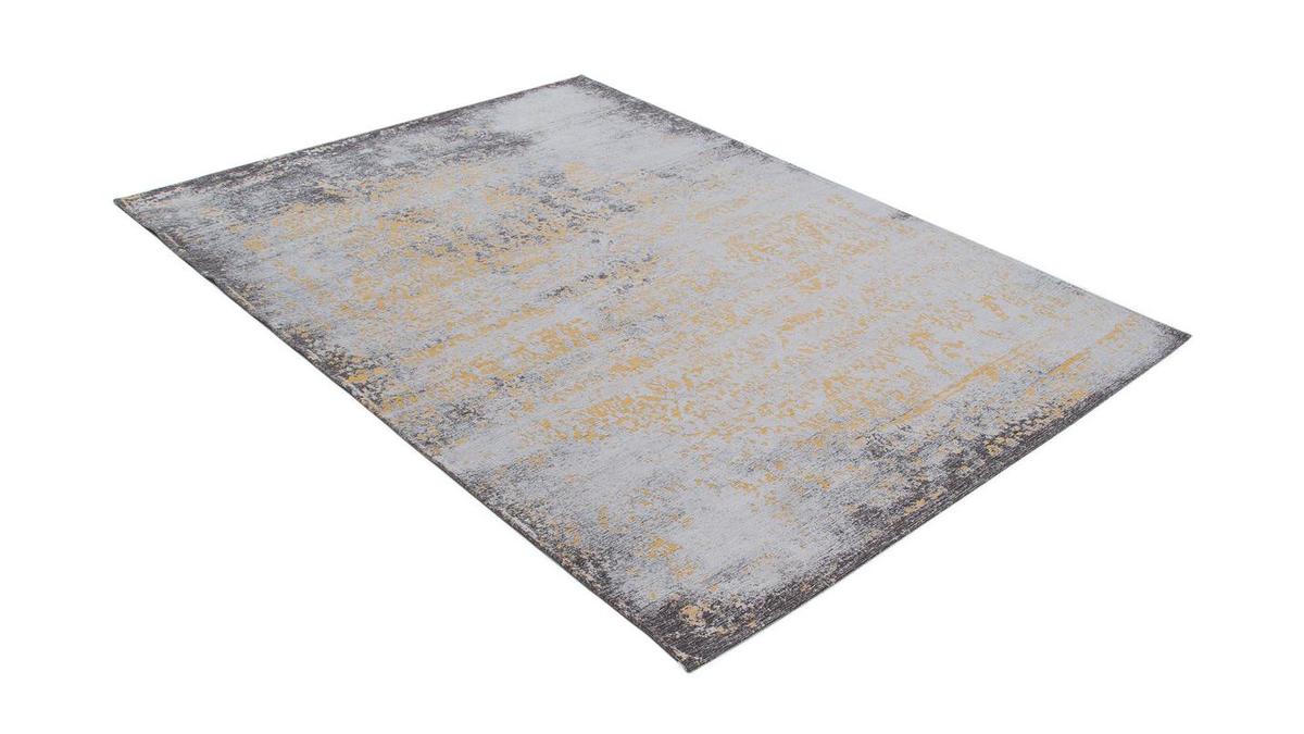 Used-Effekt-Teppichboden in Goldgelb und Braun mit gewebtem Muster 160 x 230cm - ASTRA