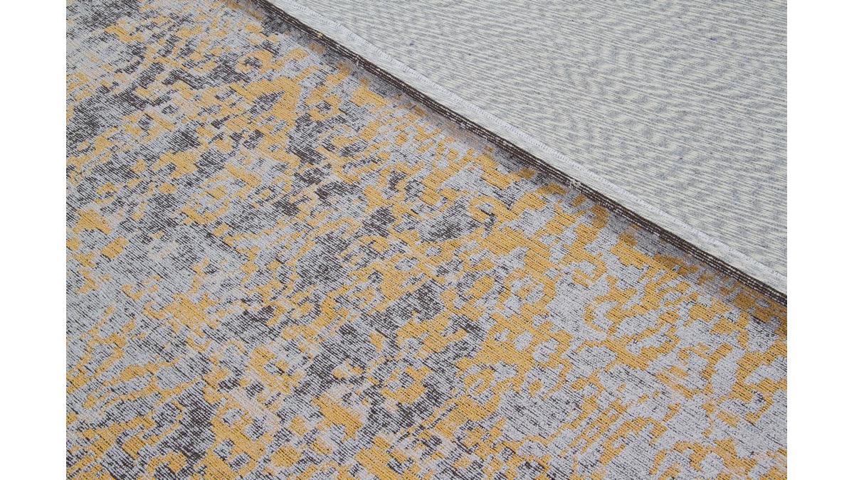 Used-Effekt-Teppichboden in Goldgelb und Braun mit gewebtem Muster 160 x 230cm - ASTRA