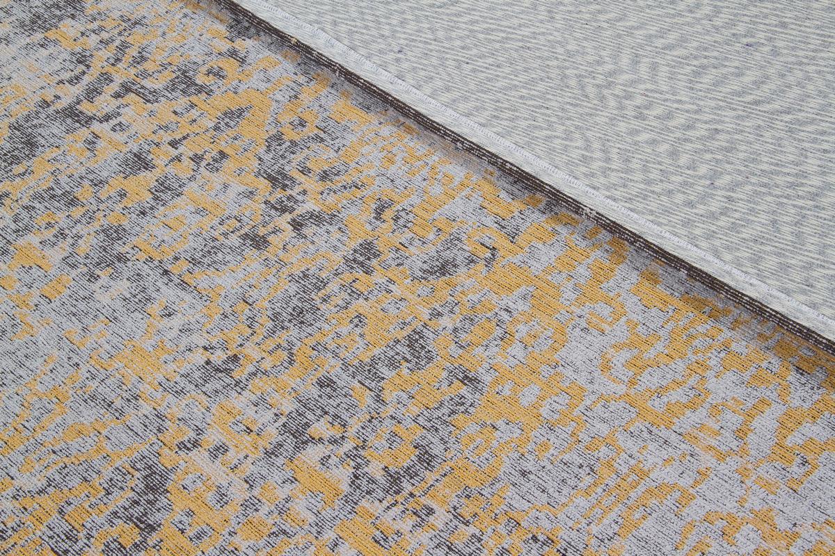 Used-Effekt-Teppichboden in Goldgelb und Braun mit gewebtem Muster 160 x 230cm - ASTRA