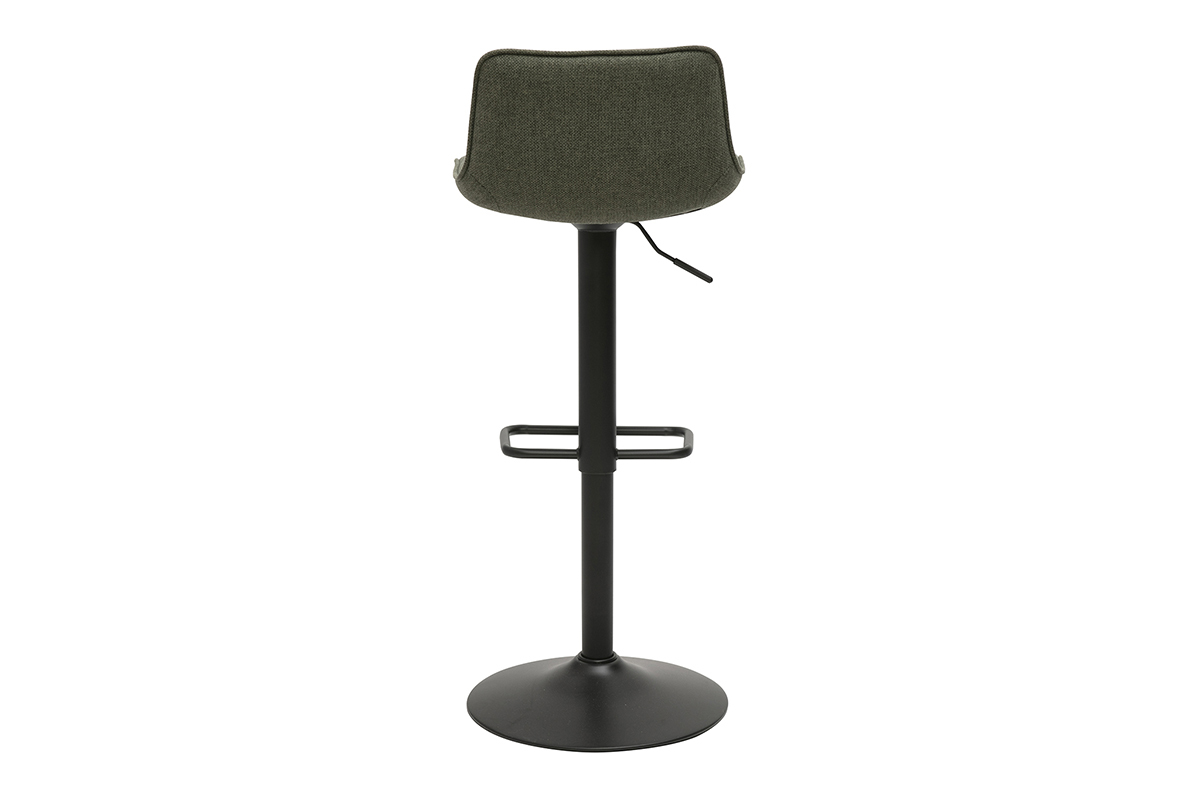 Verstellbare 360 drehbare Barhocker aus khakifarbenem Stoff und schwarzem Metall (2er-Set) BOOST