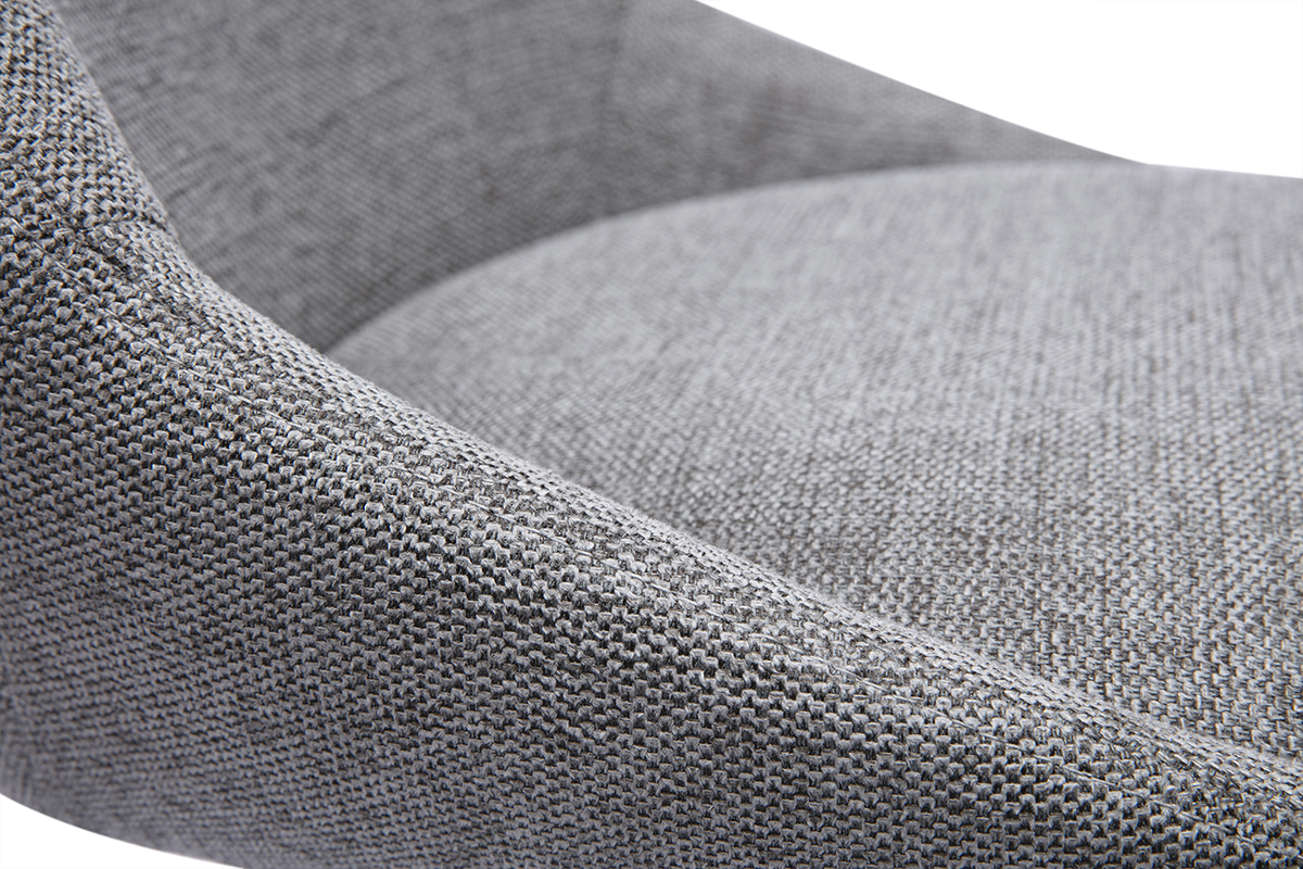 Verstellbare Barhocker mit 360 Drehfunktion aus texturiertem grauem Samtstoff und Metall (2er-Set) ALESS