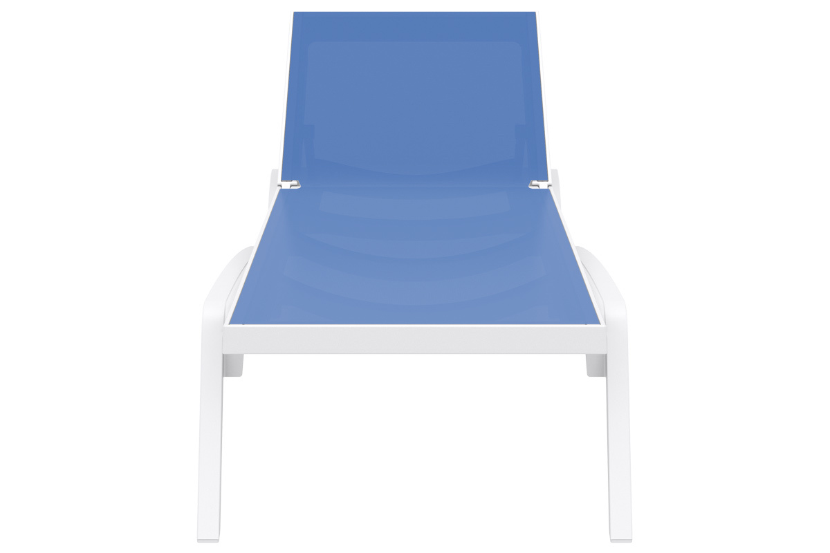 Verstellbare blaue Chaiselongue mit Rollen CORAIL