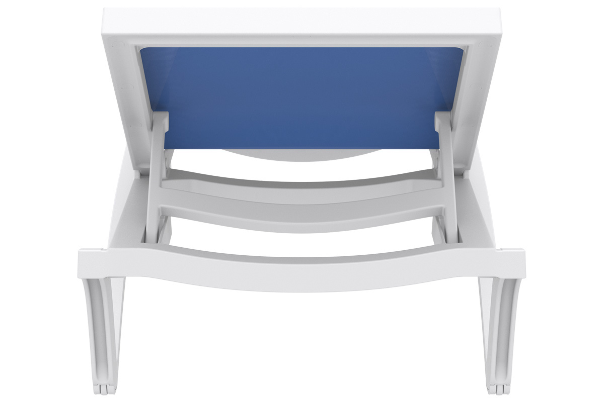 Verstellbare blaue Chaiselongue mit Rollen CORAIL