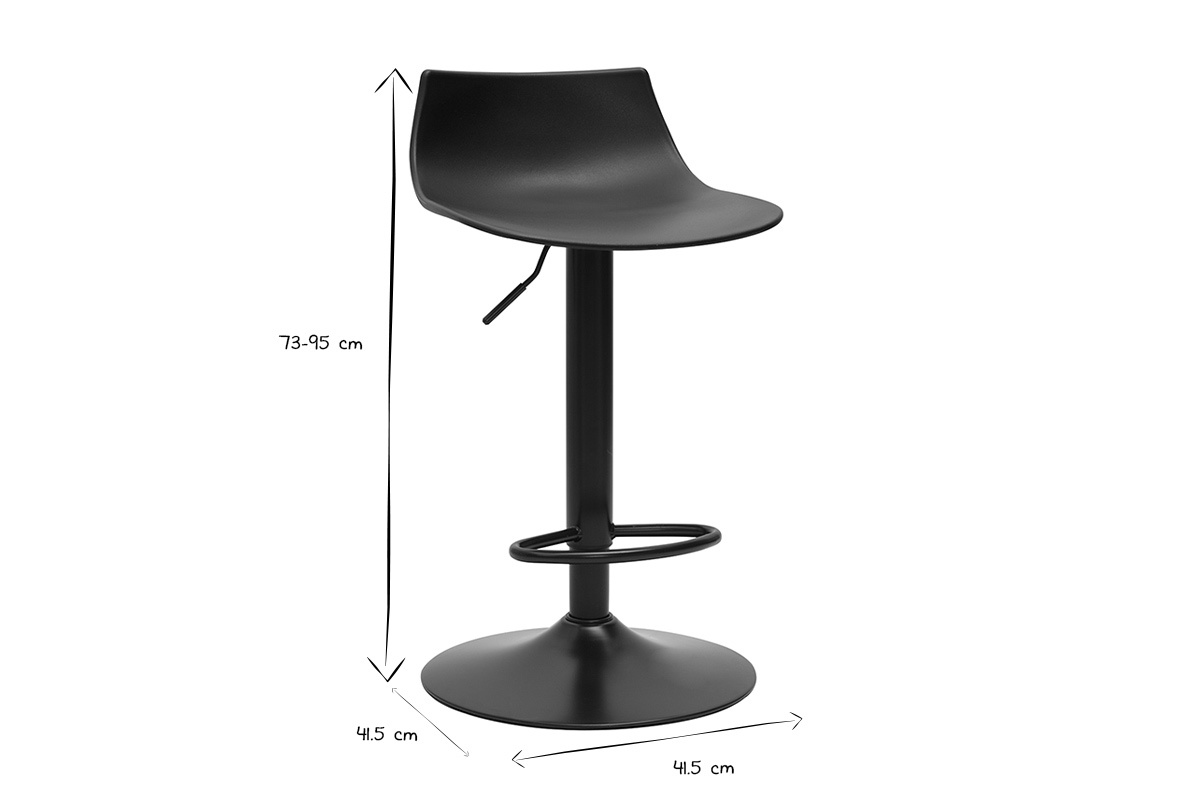 Verstellbare Design Barhocker in Schwarz (Set von 2) KELLY