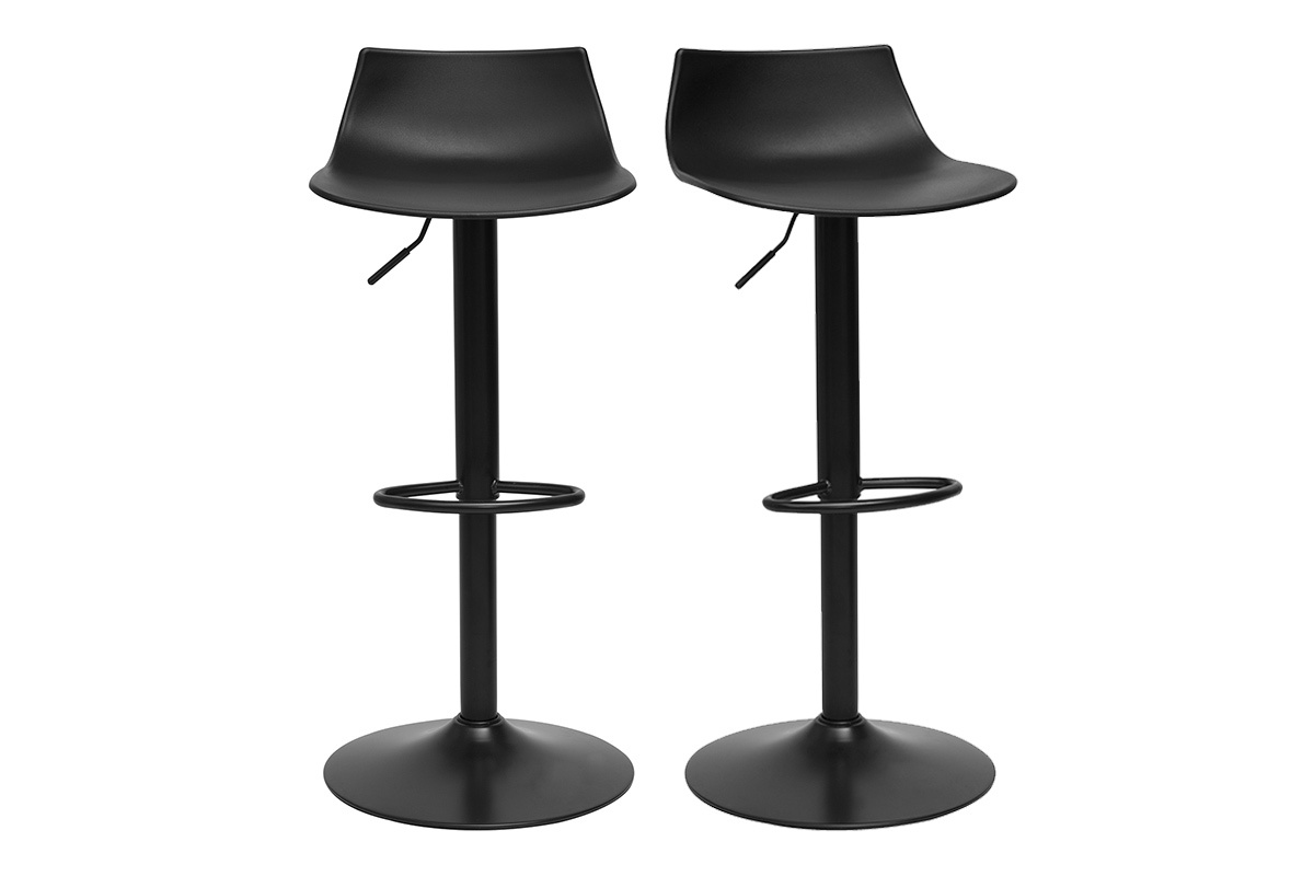 Verstellbare Design Barhocker in Schwarz (Set von 2) KELLY