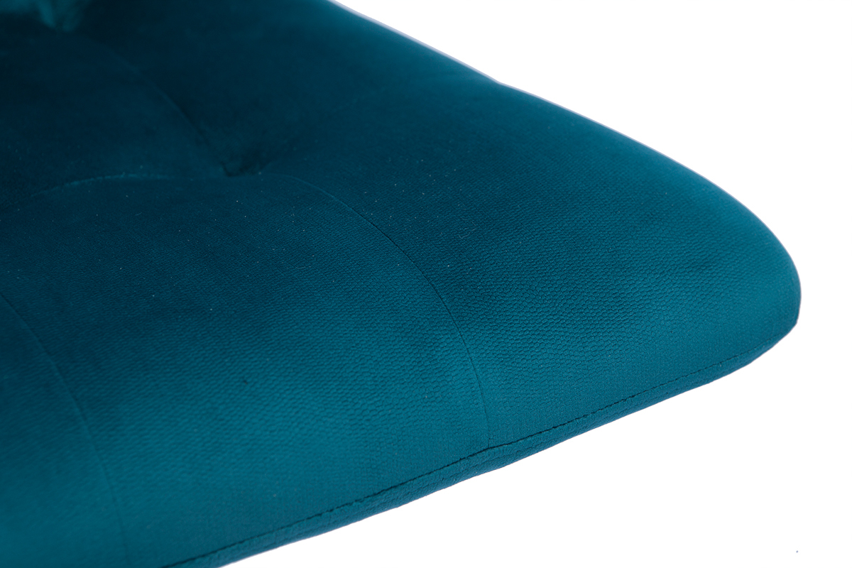Verstellbare Design-Barhocker petrolblauer Samt (2er-Set) ESCAPE