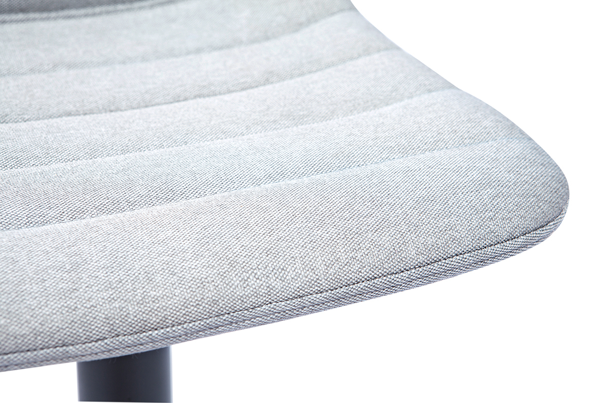 Verstellbare, drehbare Barhocker 360� aus hellgrauem Stoff und Metall (2er-Set) SAURY