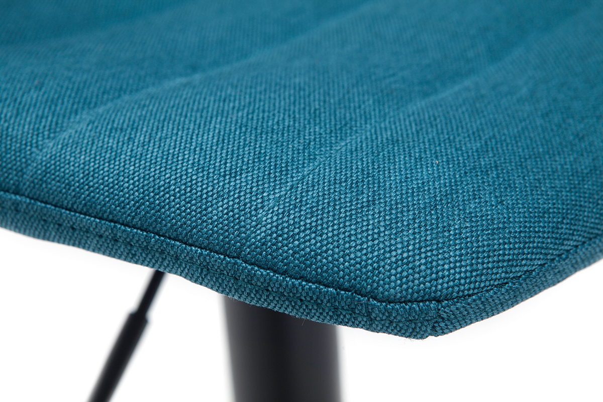 Verstellbare, um 360� drehbare Barhocker aus Stoff und Metall in Entenblau (2er-Set) SAURY