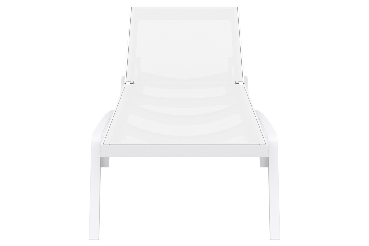 Verstellbare weie Chaiselongue mit Rollen CORAIL