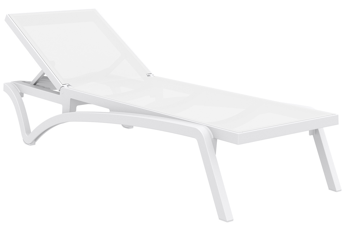 Verstellbare weie Chaiselongue mit Rollen CORAIL