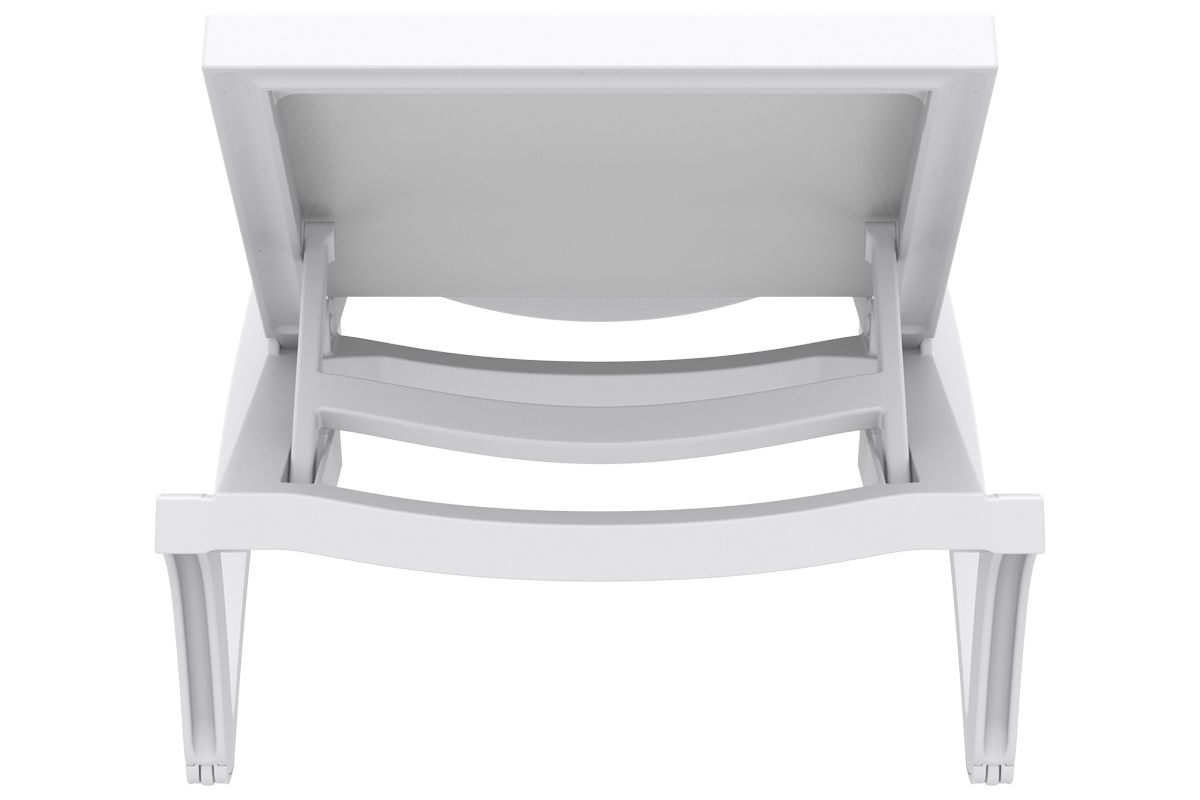 Verstellbare weie Chaiselongue mit Rollen CORAIL