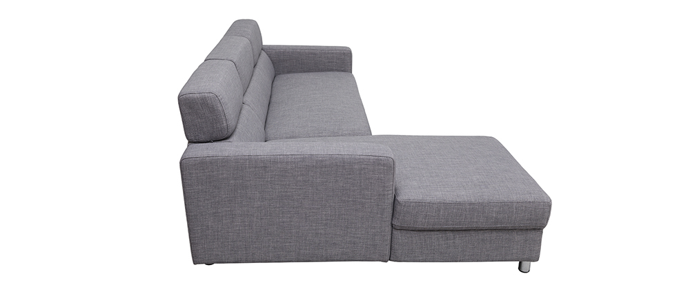 Verstellbares Design-Ecksofa (Ecke links) PORTLAND Grau - Miliboo