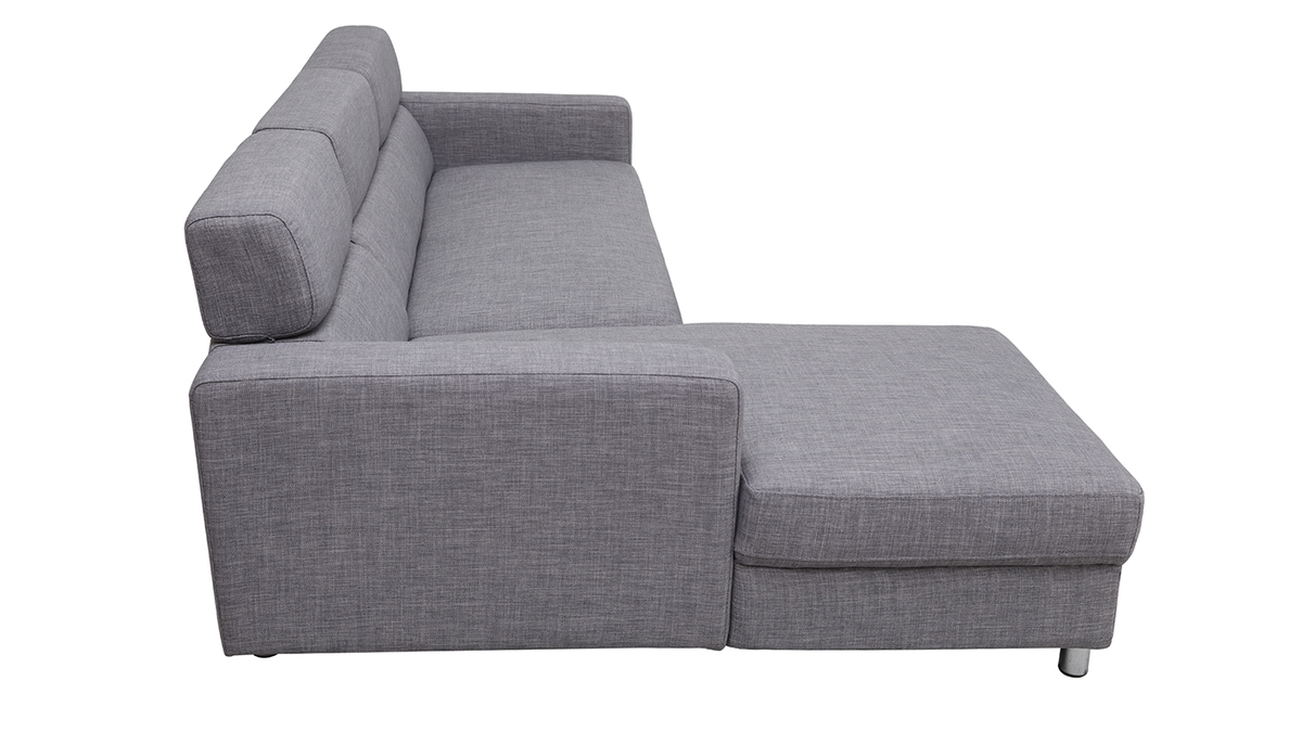 Verstellbares Design-Ecksofa (Ecke links) PORTLAND Grau