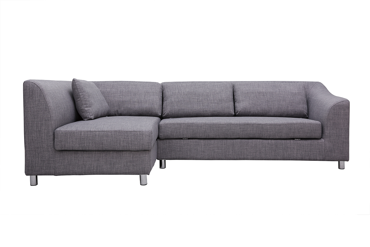 Verstellbares Ecksofa (Ecke links) MIAMI Grau