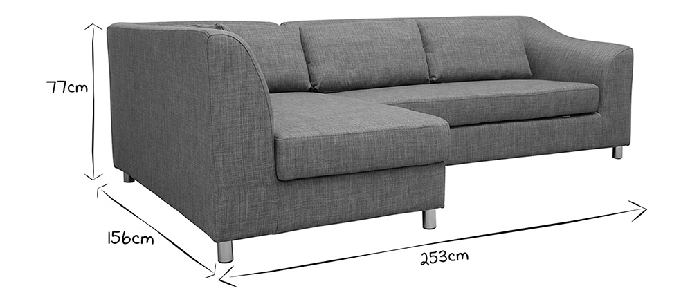 Verstellbares Ecksofa (Ecke links) MIAMI Grau - Miliboo