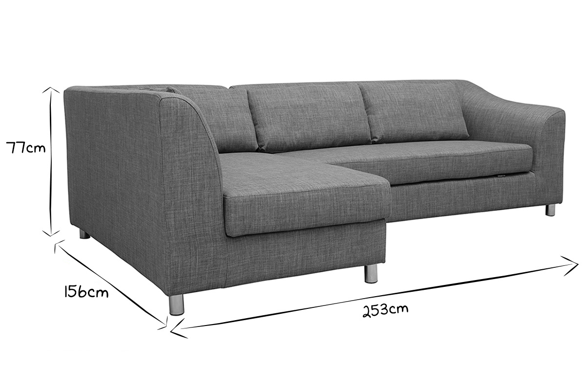 Verstellbares Ecksofa (Ecke links) MIAMI Grau