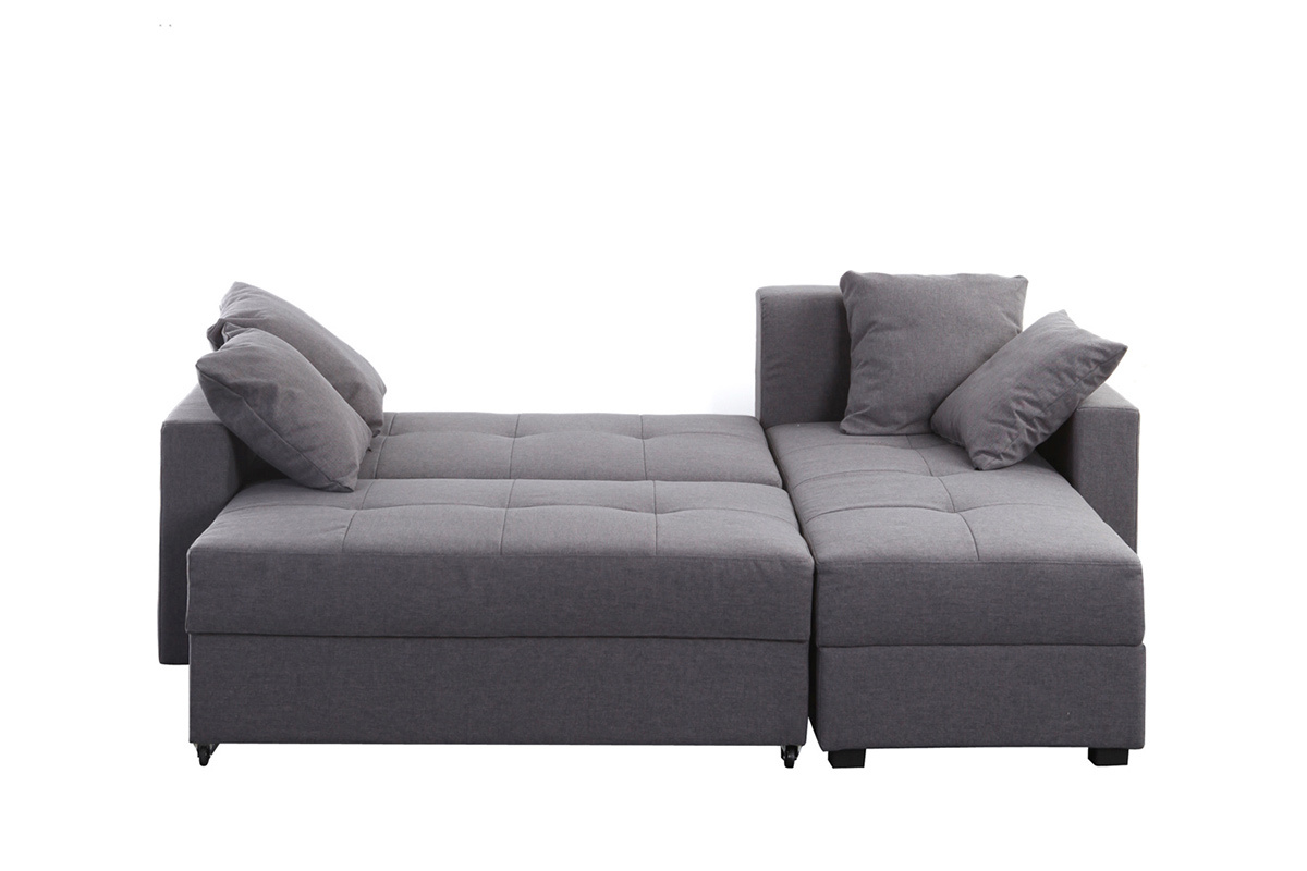 Verstellbares Ecksofa (Ecke rechts) HALVIN Grau