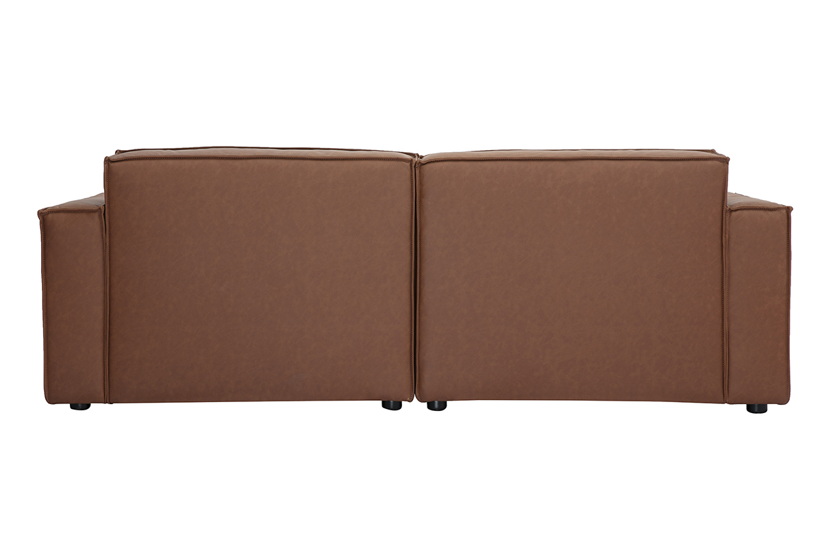 Vintage 3-Sitzer Sofa SPLIT aus modulierbarem braunem Leder