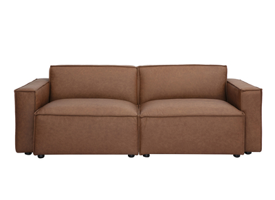 Vintage 3-Sitzer Sofa SPLIT aus modulierbarem braunem Leder