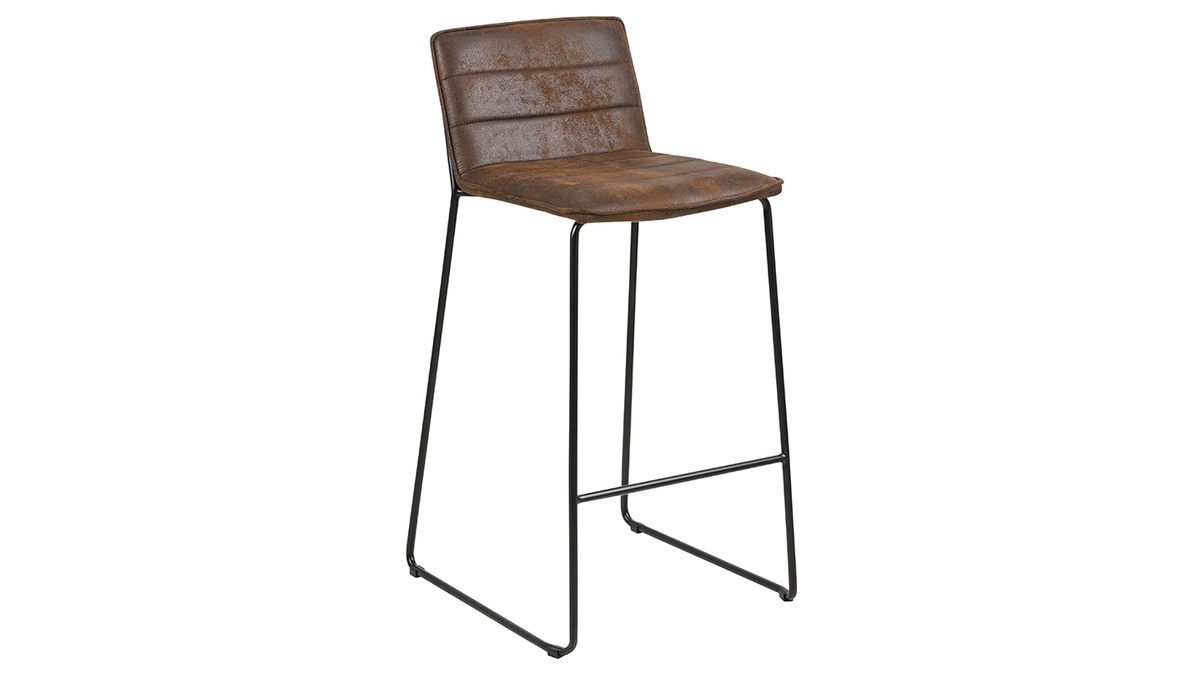 Vintage-Barhocker braun (2er-Set) CLINT