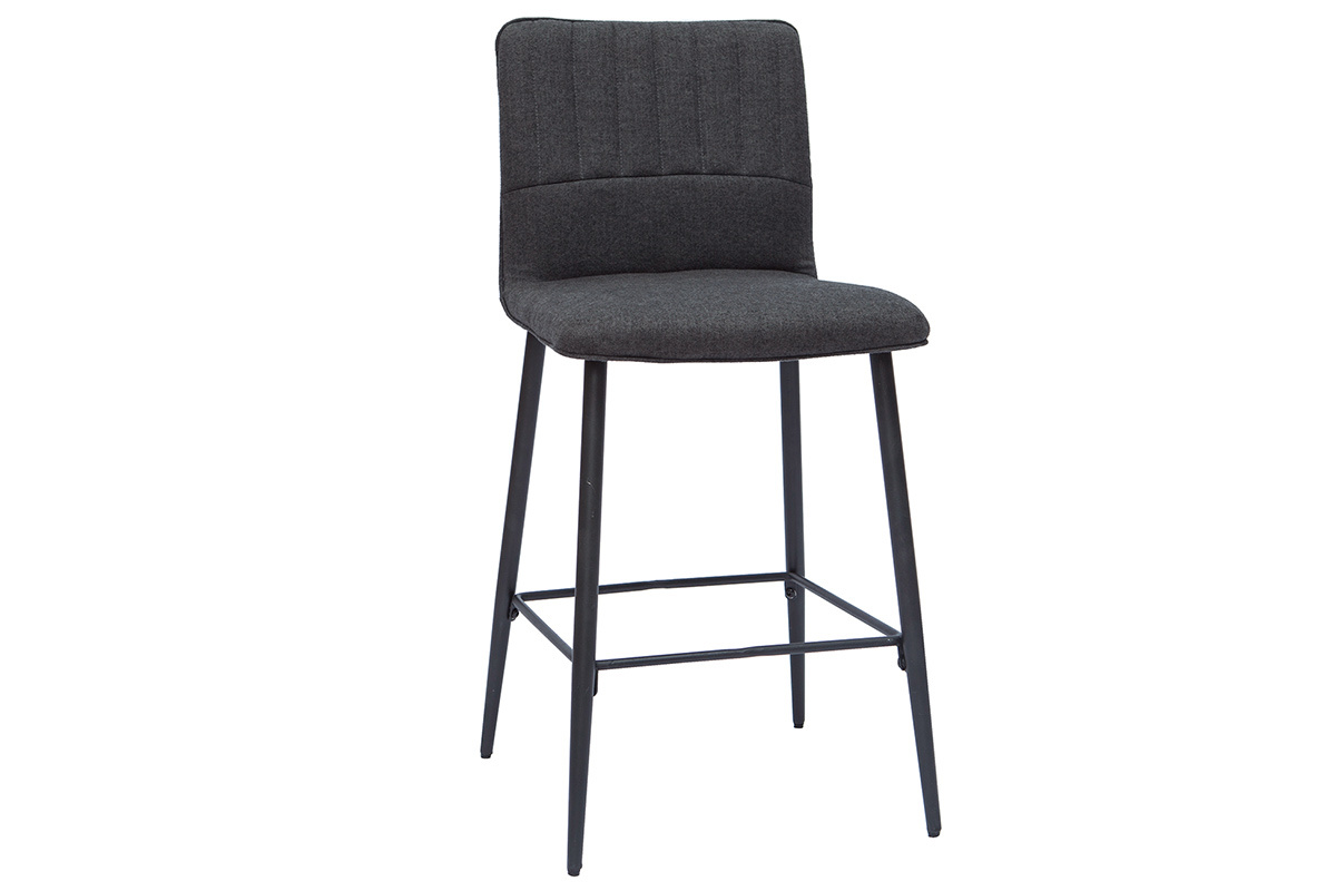 Vintage-Barhocker dunkelgrau (2er-Set) FARELL