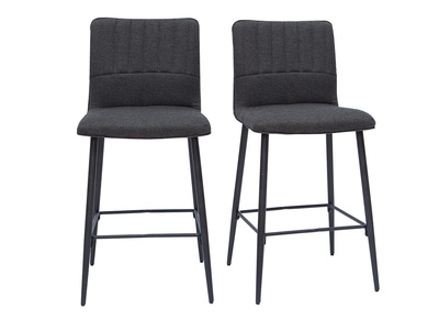 Vintage-Barhocker dunkelgrau (2er-Set) H62 cm FARELL