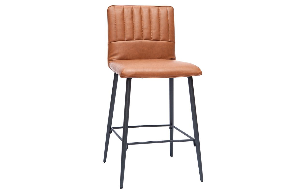 Vintage-Barhocker hellbraun (2erSet) H62 cm FARELL