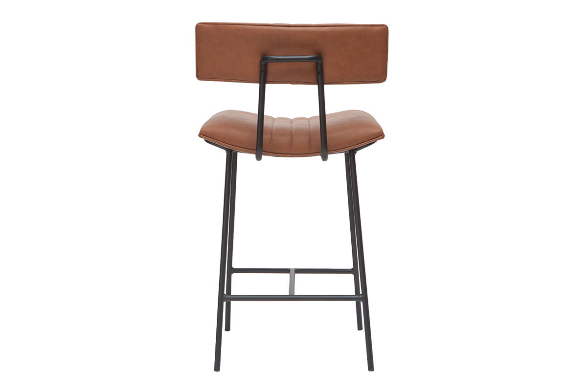 Vintage Barhocker in hellbraun und mit Metall H65 cm GOTHAM
