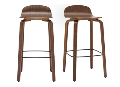 Vintage-Barhocker Walnussfarben H68 cm (2er-Set) OBRA