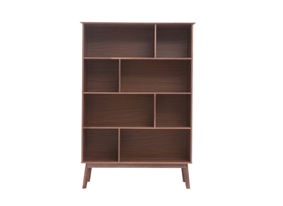 Vintage B&uuml;cherregal 8 F&auml;cher Nussbaum INGRID