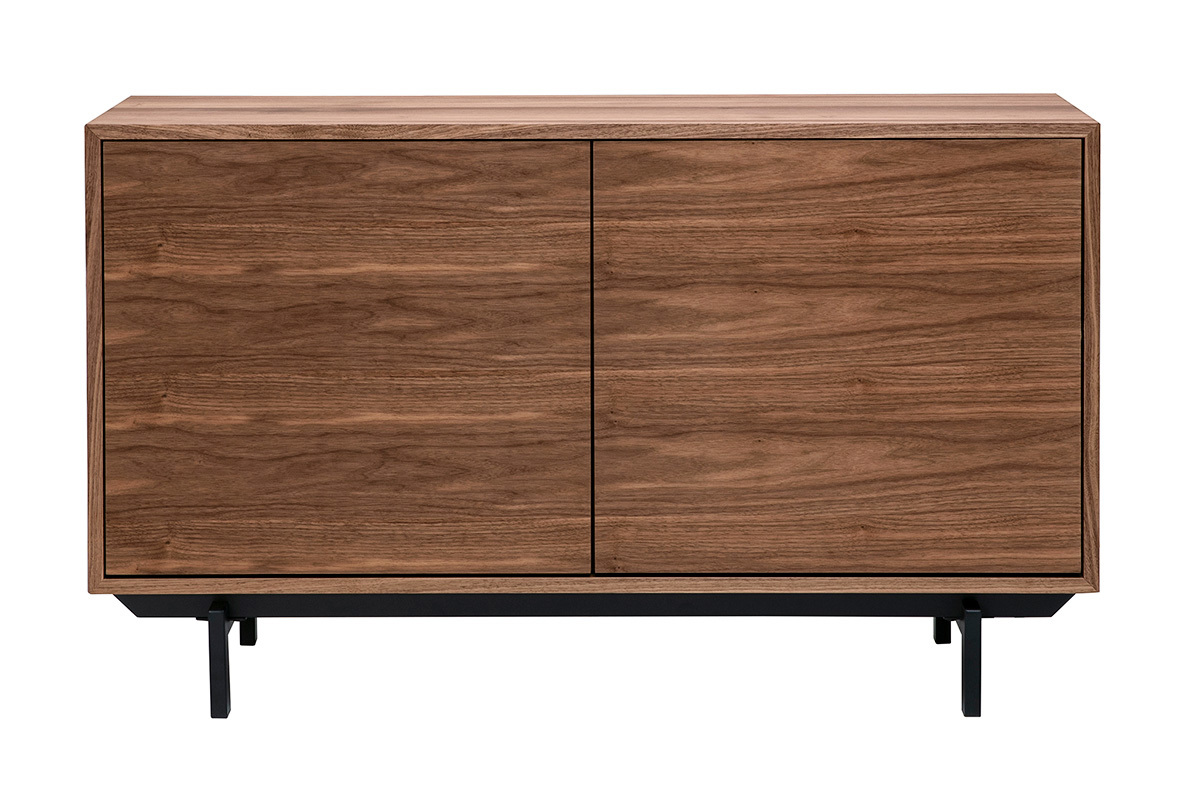 Vintage-Buffet aus dunklem Nussbaumholz, 2 T�ren, L120 cm MANNY, Vorderansicht