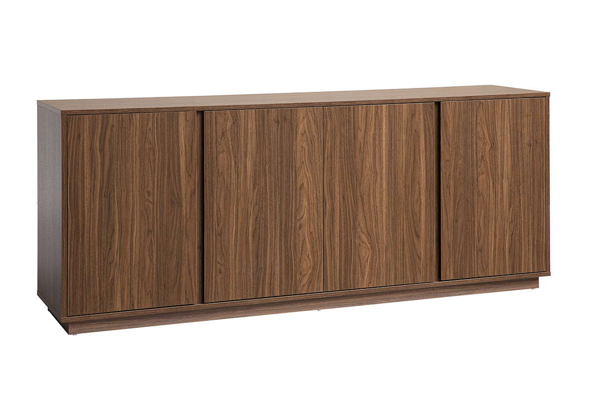 Vintage-Buffet mit 3 T�ren aus Walnussholz, Ansicht von 3/4.
