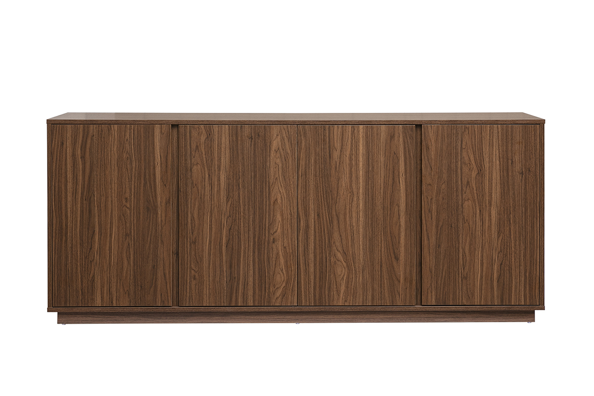 Vintage-Buffet aus Nussbaumholz mit 3 T�ren, Frontansicht.