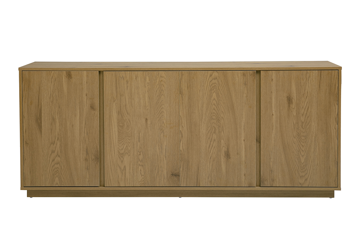 Vintage-Sideboard aus Eichenholz, 4 T�ren, Vorderansicht, L180 cm, Retro-Chic-Design.