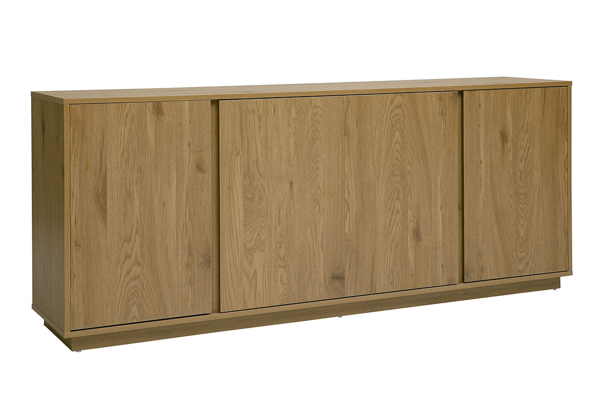 Vintage-Sideboard aus Eichenholz, 4 T�ren, 3/4-Ansicht, Ma�e L180 cm.