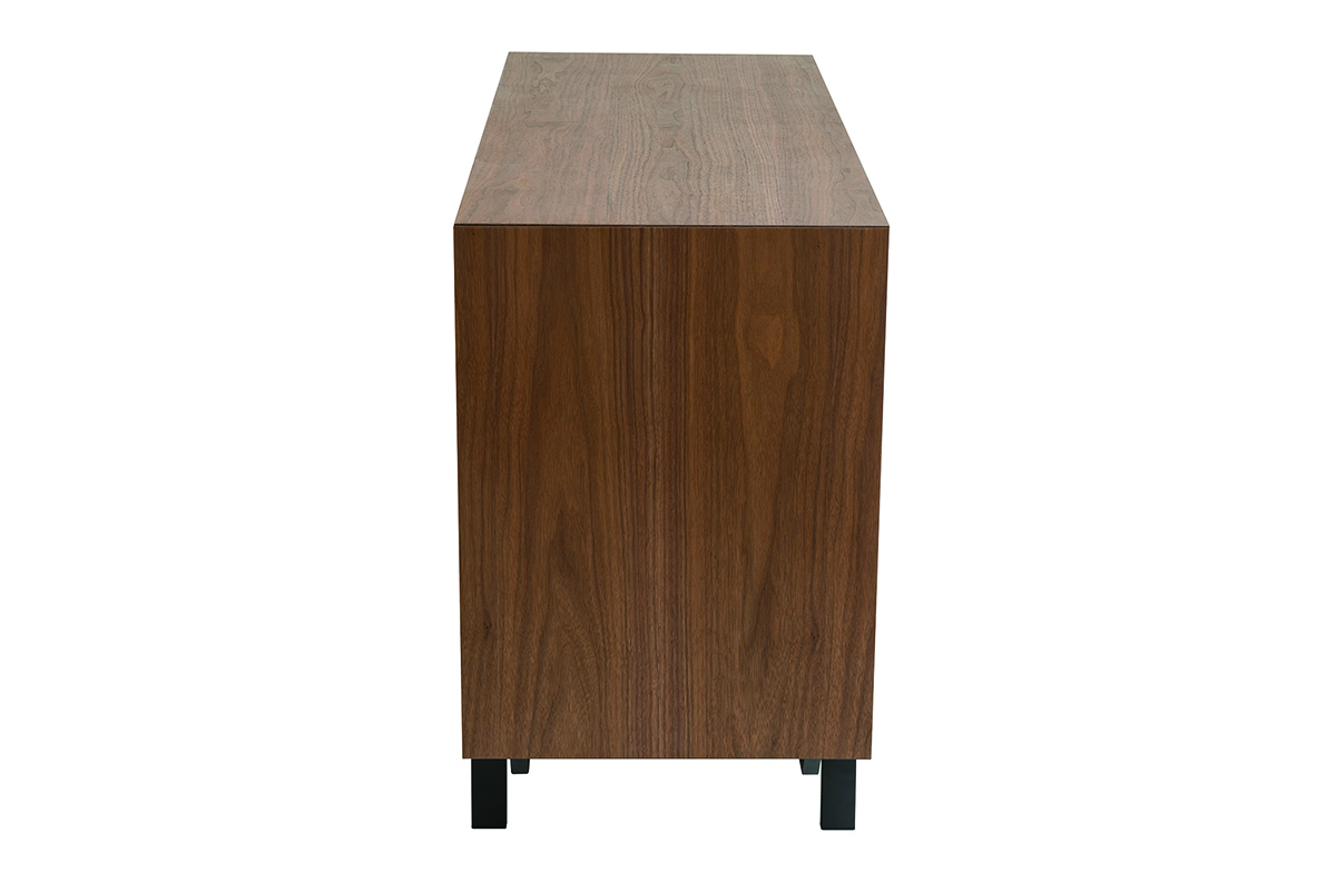 Vintage-Kommode mit sechs Schubladen aus Walnuss und Metall MANNY