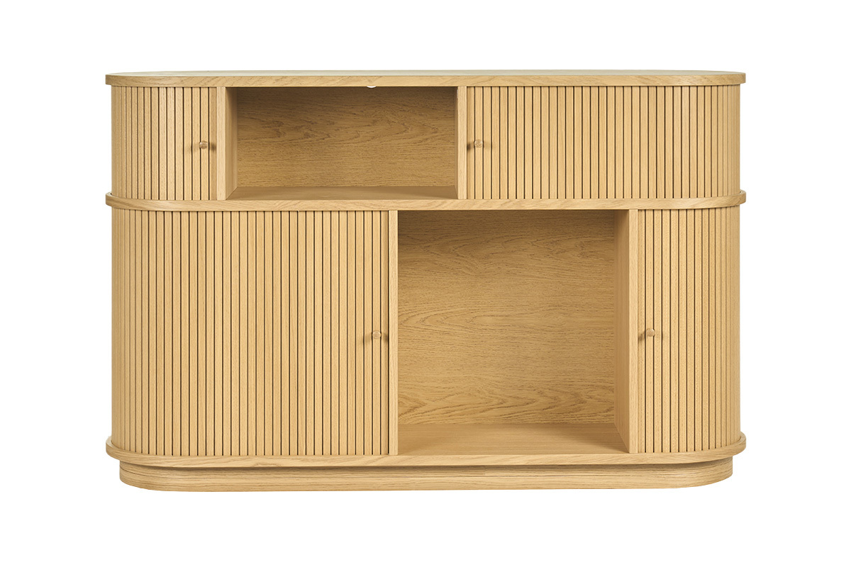 Vintage Konsole aus hellem Eichenholz mit Schiebet�ren L120 cm EPIC