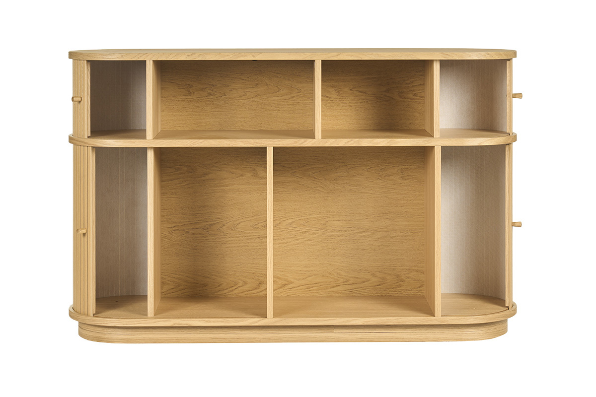 Vintage Konsole aus hellem Eichenholz mit Schiebet�ren L120 cm EPIC