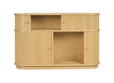 Vintage Konsole aus hellem Eichenholz mit Schiebet&uuml;ren L120 cm EPIC