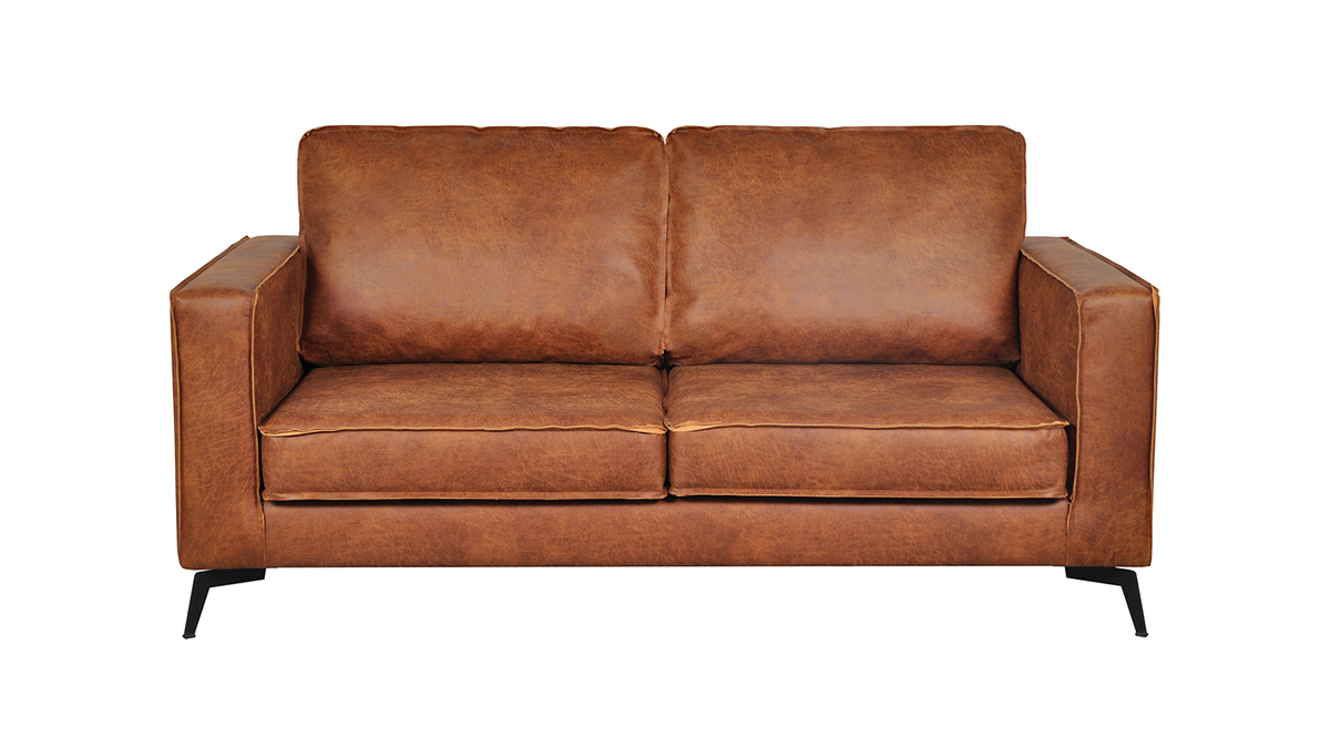 Vintage-Ledersofa 2-Sitzer cognacfarben SONNY