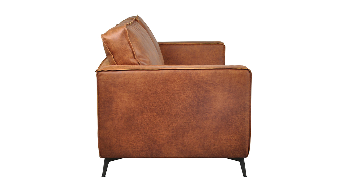 Vintage-Ledersofa 2-Sitzer cognacfarben SONNY