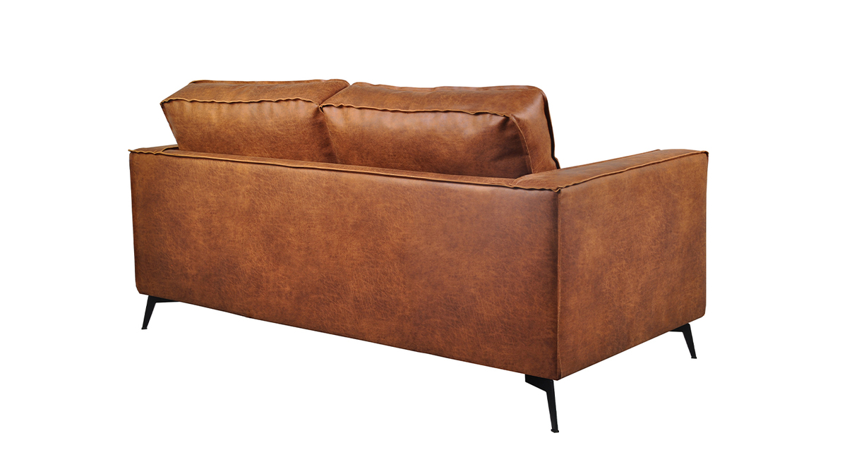 Vintage-Ledersofa 2-Sitzer cognacfarben SONNY