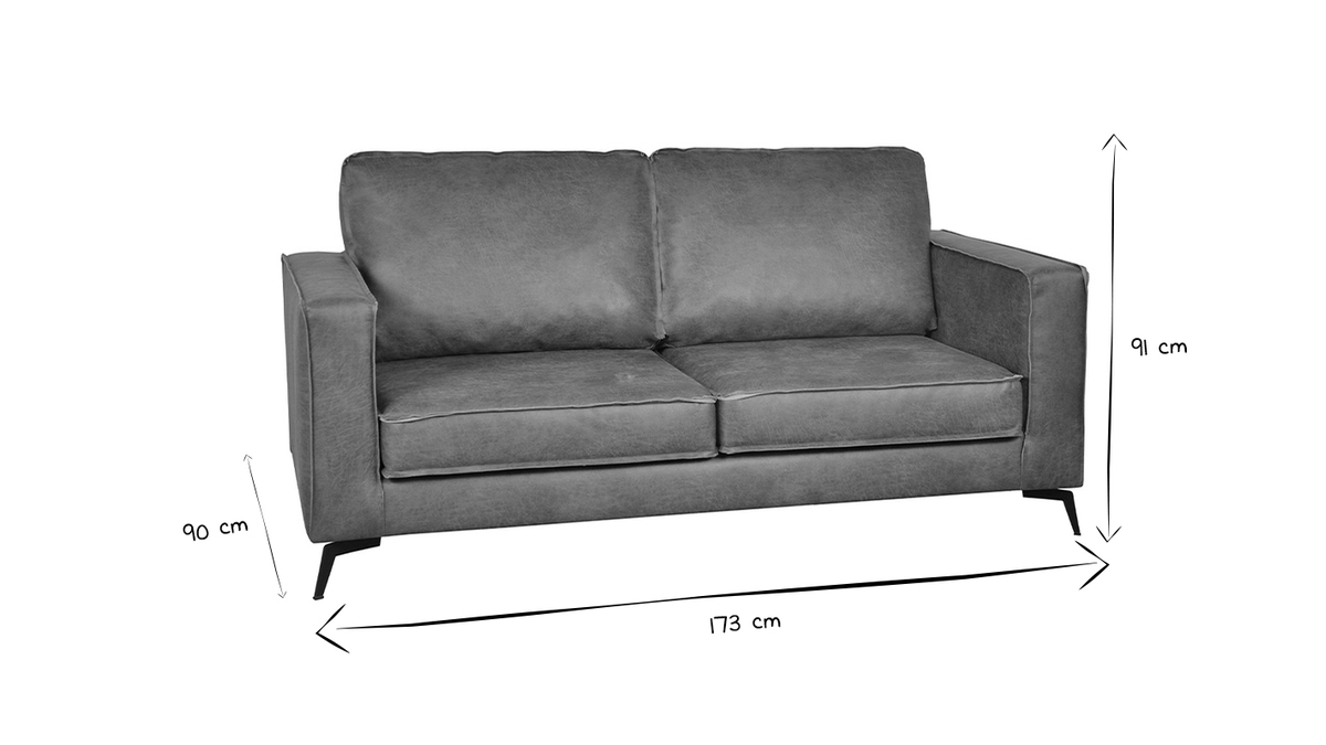 Vintage-Ledersofa 2-Sitzer cognacfarben SONNY