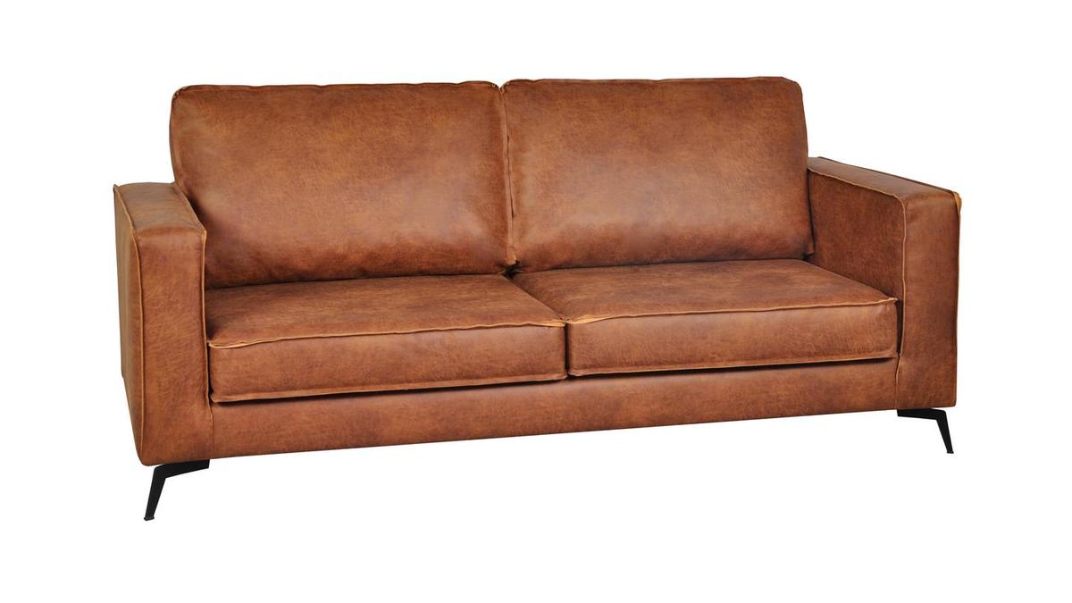 Vintage-Ledersofa 3-Sitzer cognacfarben SONNY