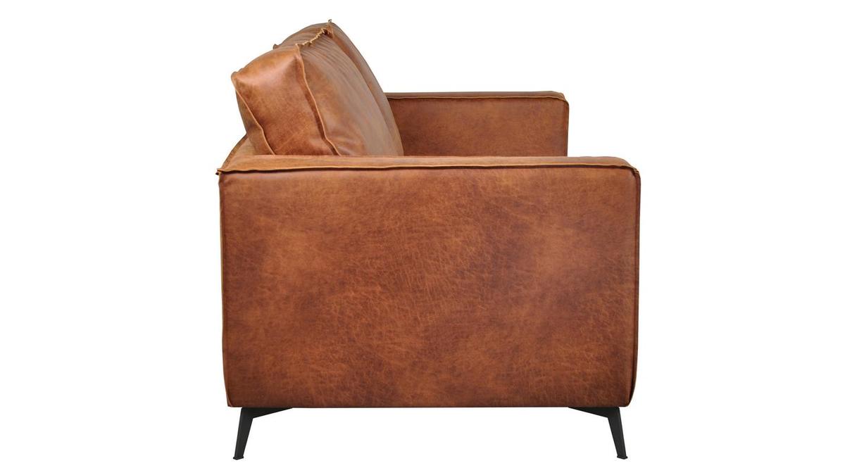 Vintage-Ledersofa 3-Sitzer cognacfarben SONNY