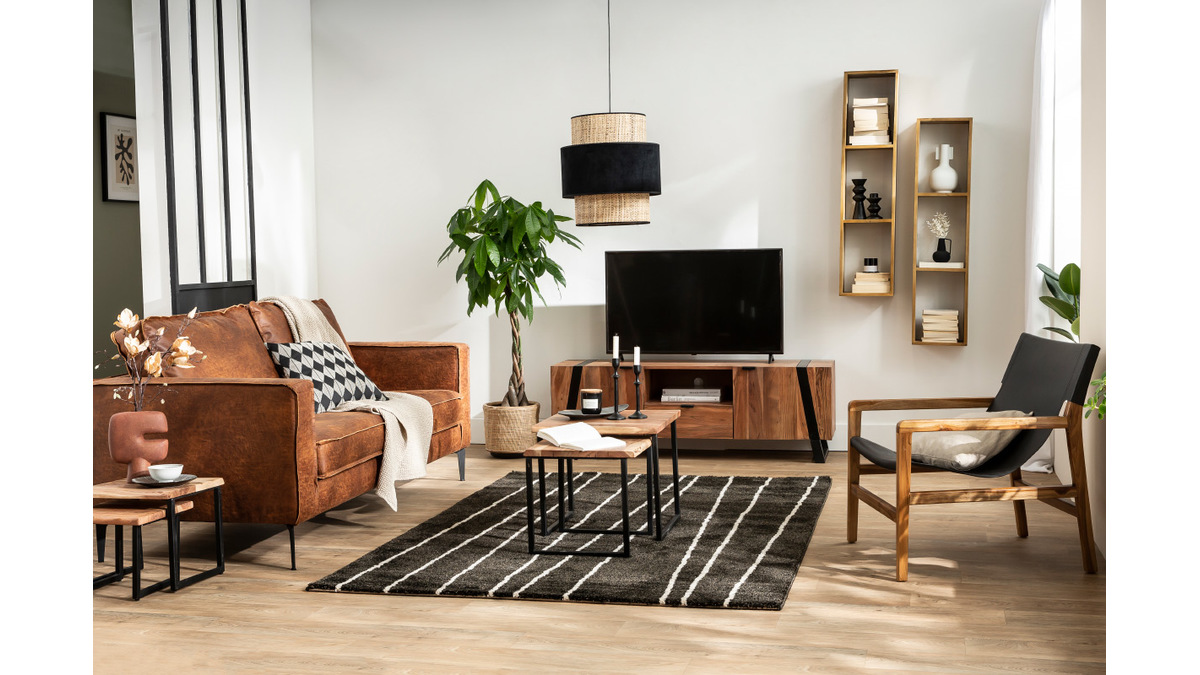 Vintage-Ledersofa 3-Sitzer cognacfarben SONNY