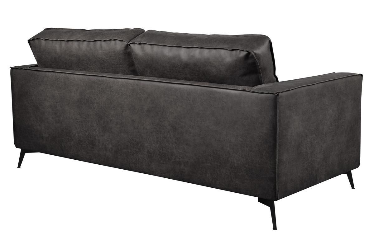 Vintage-Ledersofa 3-Sitzer schwarz SONNY